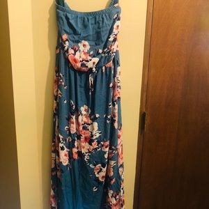 Strapless floral dress XL